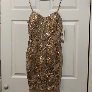 Gold sequin dress